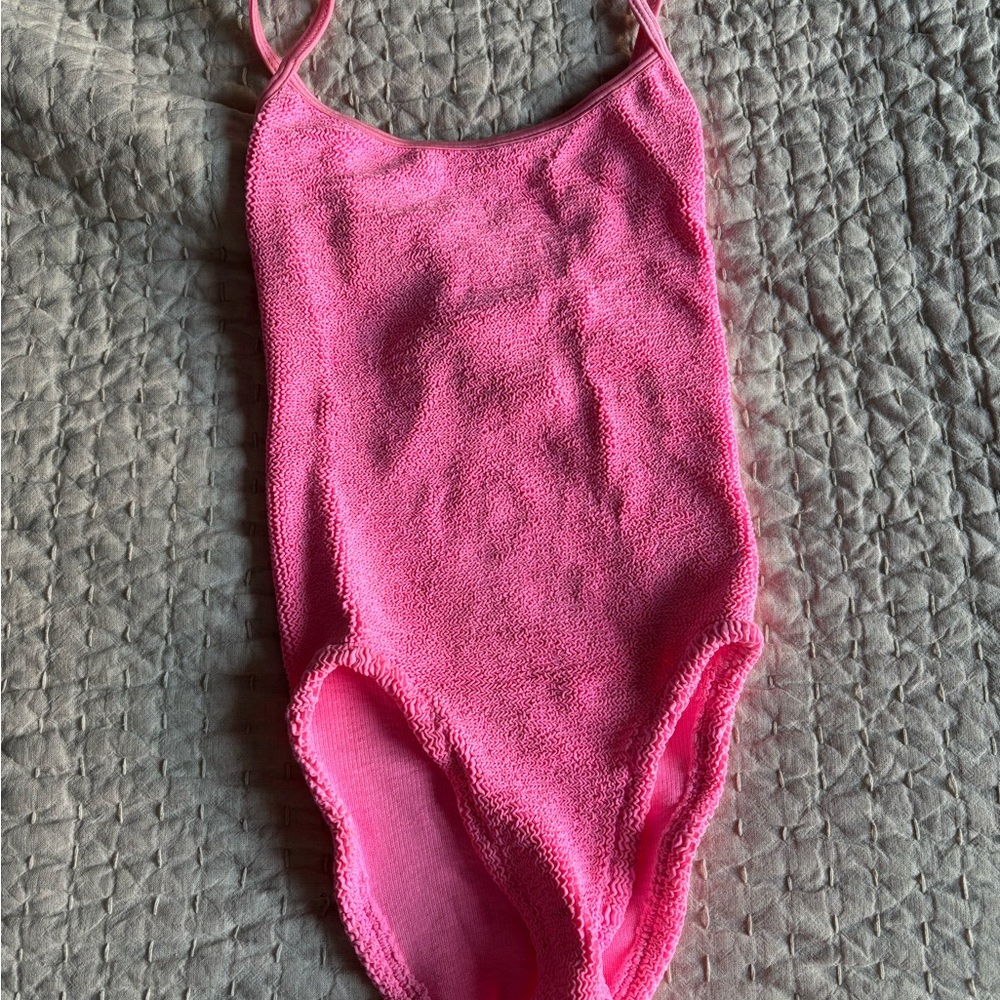 Hunza G Pink One Piece Swimsuit
